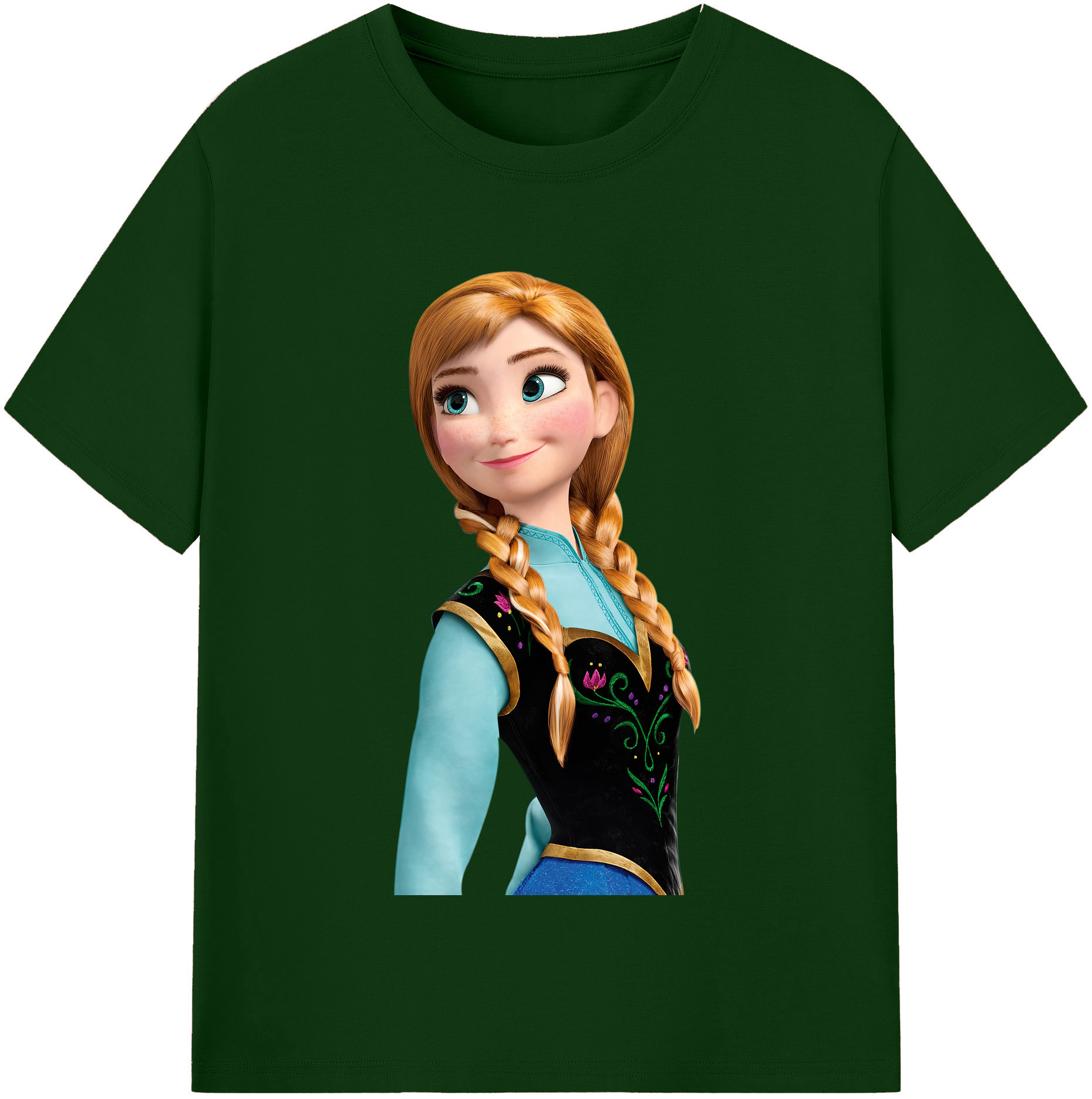 （画像用） アナと雪の女王 アンナ エルサ Frozen Anna Elsa 綿100％半袖Tシャツ（フロントプリント）